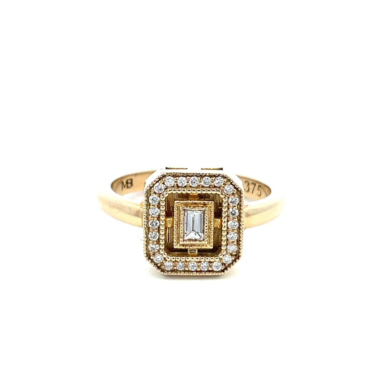 Yellow Gold & Diamond ‘Art Deco’ Ring - Markbridge Jewellers
