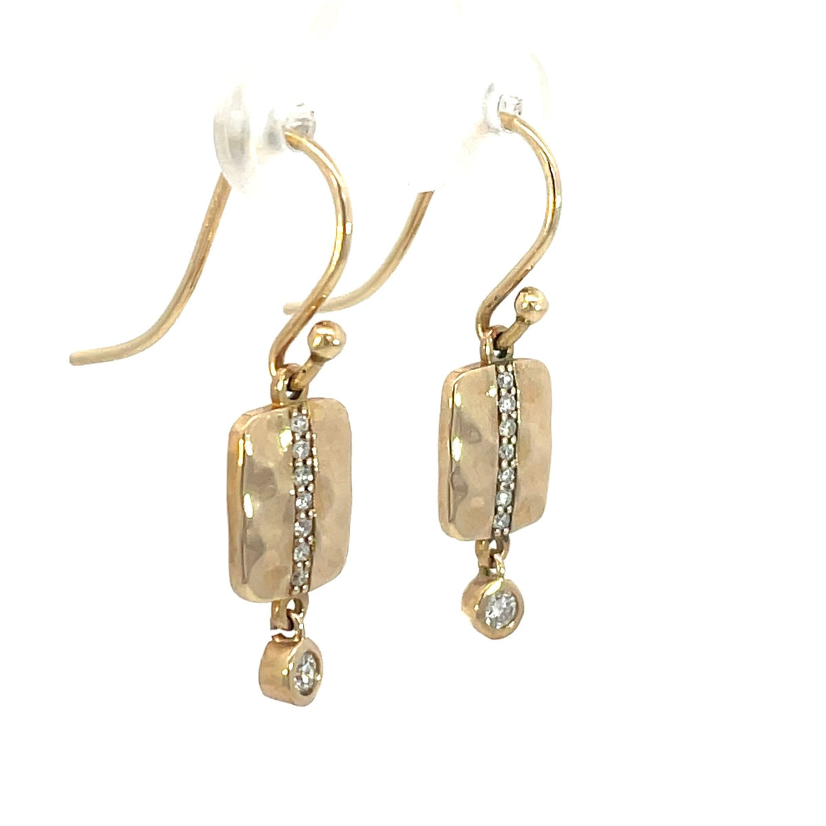 Yellow Gold & Diamond ‘Isabella’ Rectangle Drop Earrings - Markbridge Jewellers