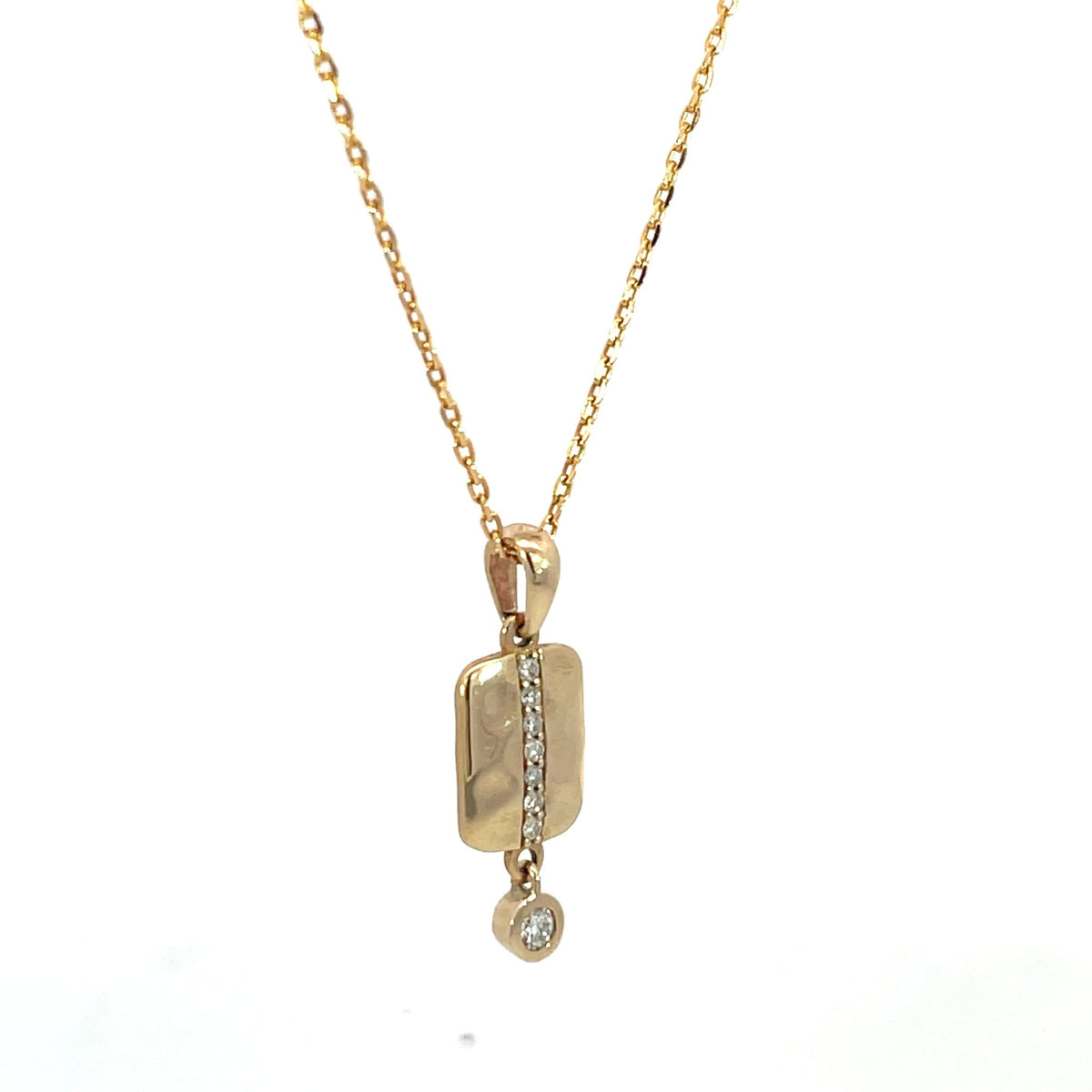 Yellow Gold & Diamond ‘Isabella’ Rectangle Pendant - Markbridge Jewellers