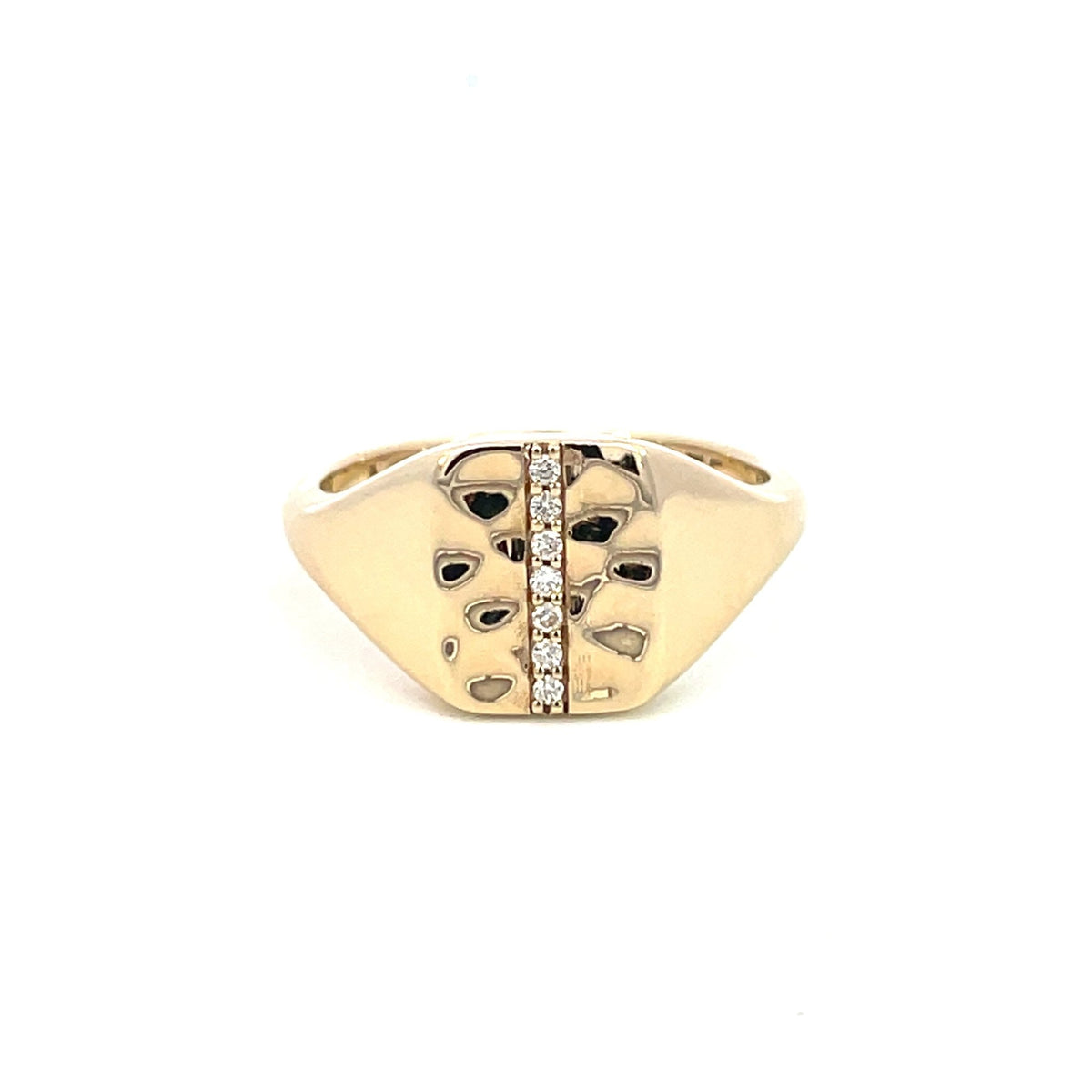 Yellow Gold & Diamond ‘Isabella’ Rectangle Signet Ring - Markbridge Jewellers