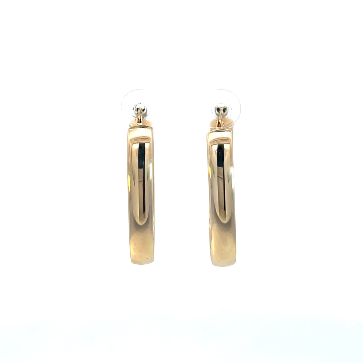 Yellow Gold Fancy Oval Hoop Earrings - Markbridge Jewellers