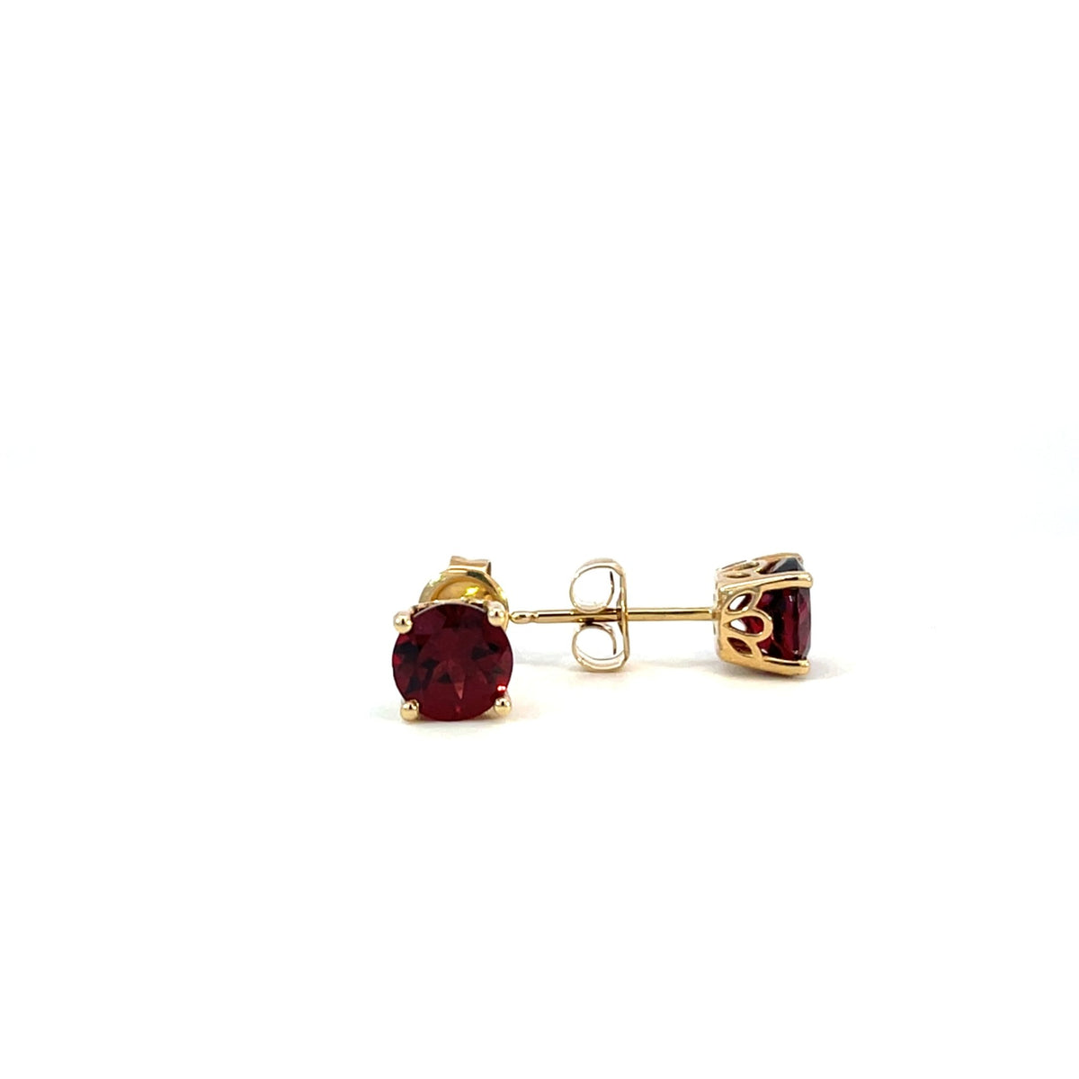Yellow Gold Garnet Stud Earrings - Markbridge Jewellers