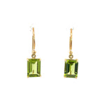 Yellow Gold & Peridot Emerald Cut Earrings - Markbridge Jewellers