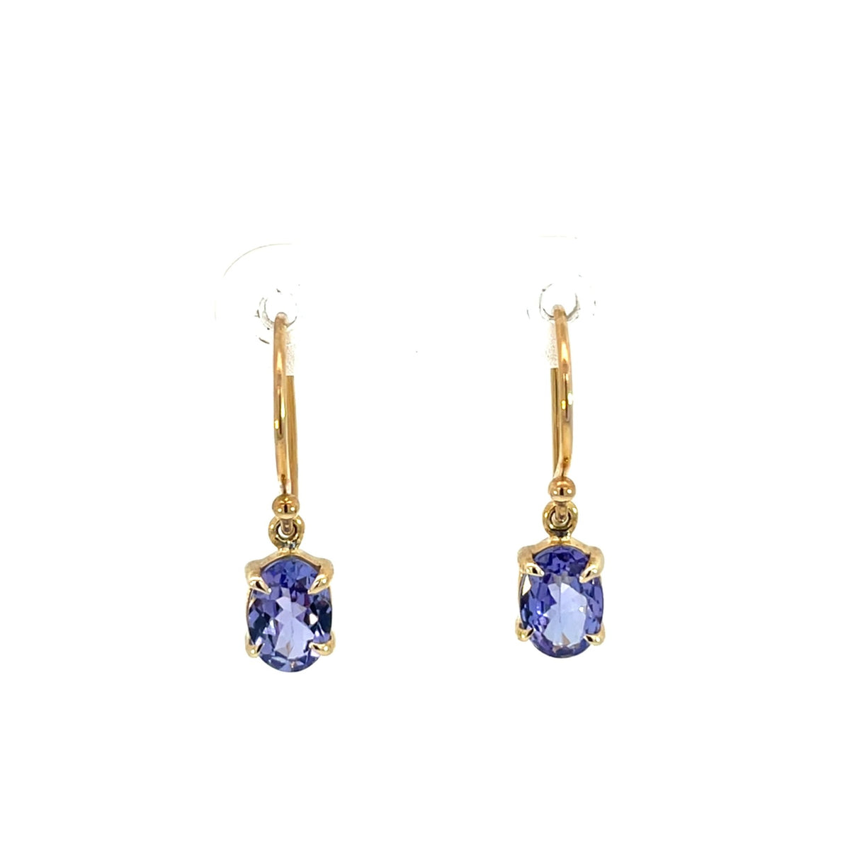 Yellow Gold & Tanzanite Drop Earrings - Markbridge Jewellers