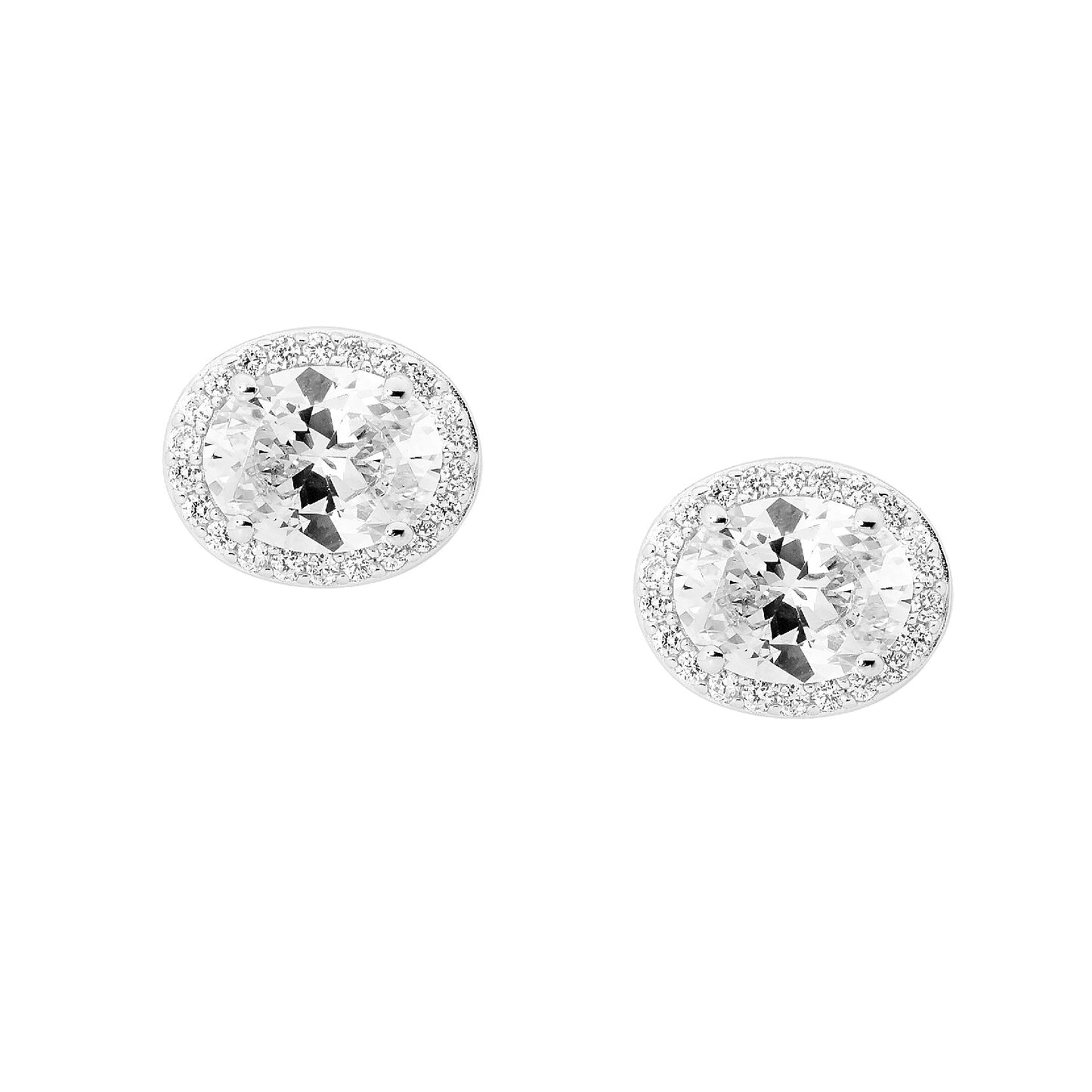 Oval Halo Earrings