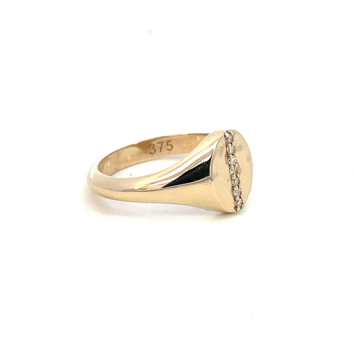 Yellow Gold & Diamond ‘Isabella’ Oval Signet Ring