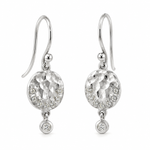 White Gold & Diamond ‘Isabella’ Circle Drop Earrings