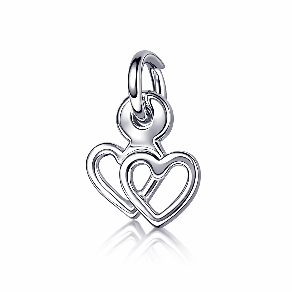 Sterling silver Twin Hearts Charm