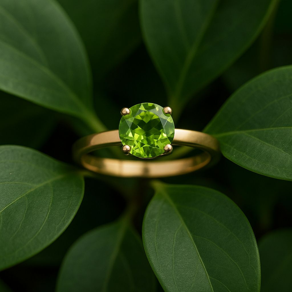 Yellow Gold Peridot Dress Ring