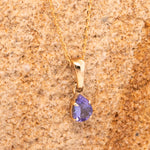 9k Yellow Gold & Pear Shaped Tanzanite Pendant