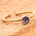 9k Yellow Gold Natural Tanzanite Twist Ring