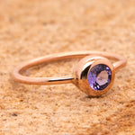 Rose Gold Bezel Set Tanzanite Ring