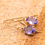 Yellow Gold & Tanzanite Drop Earrings