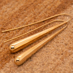 9ct Yellow Gold Trumpet Shaped Drop Earrings