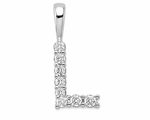 9ct White Gold 0.13ct Initial Diamond Pendants