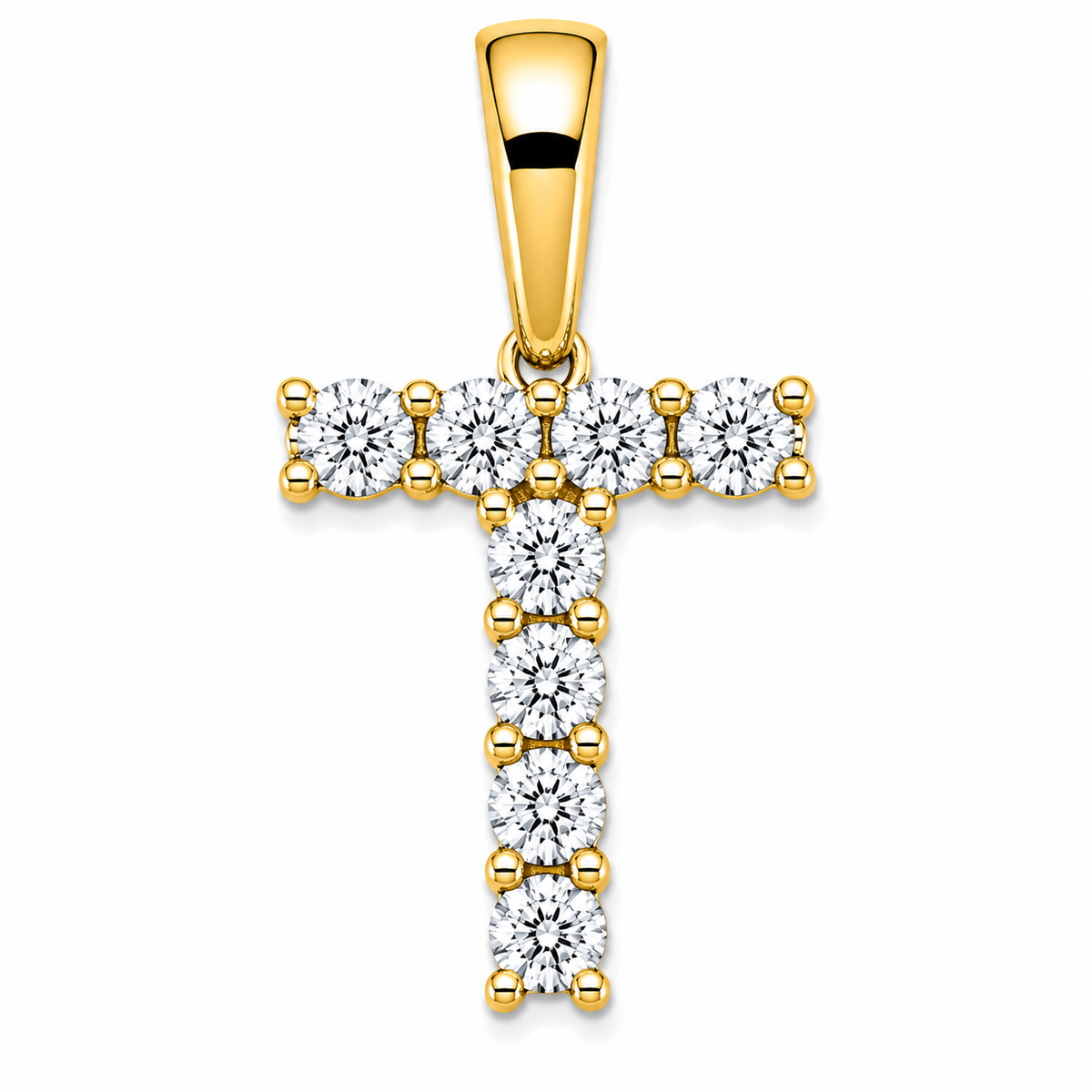 9ct Yellow Gold 0.13ct Initial Pendants