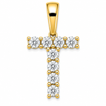 9ct Yellow Gold 0.13ct Initial Pendants