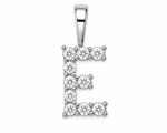 9ct White Gold 0.13ct Initial Diamond Pendants