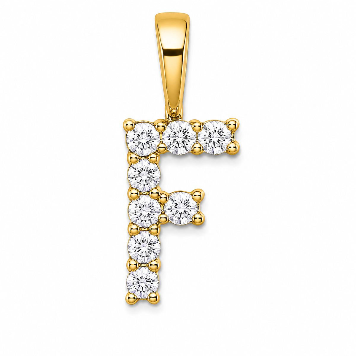 9ct Yellow Gold 0.13ct Initial Pendants