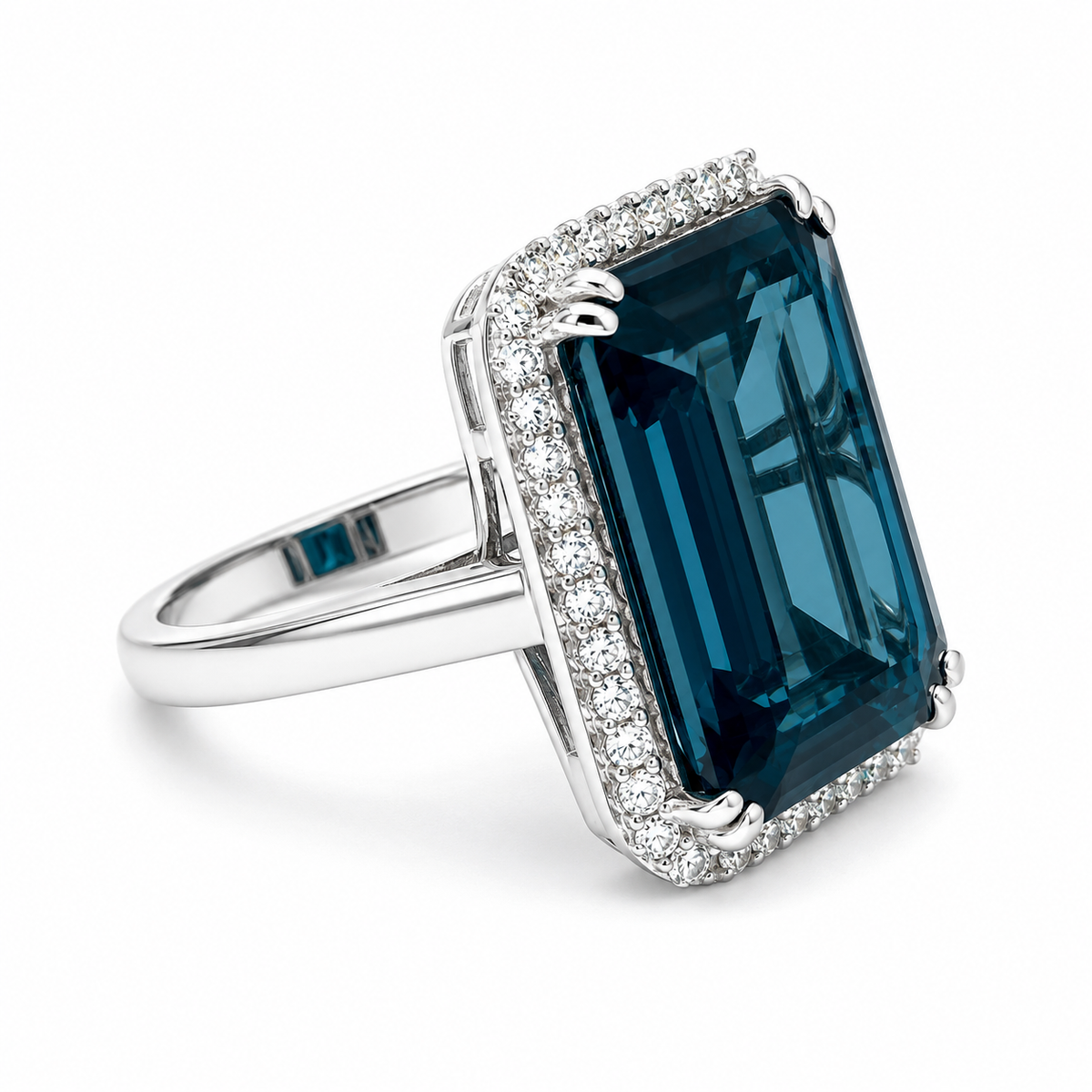 London Blue Topaz & Diamond Dress Ring