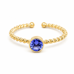 9k Yellow Gold Natural Tanzanite Twist Ring