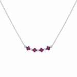 14ct White Gold Diamond and Ruby Necklace