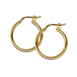 15mm Plain Gold Hoop Earrings - Markbridge Jewellers