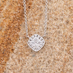 18ct White Gold Diamond Cluster Necklace - Markbridge Jewellers