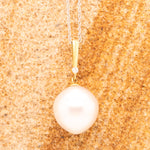 18ct Yellow Gold South Sea Pearl 0.05ct Diamond Pendant - Markbridge Jewellers