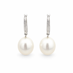 18ct White Gold Pearl Drop Earrings