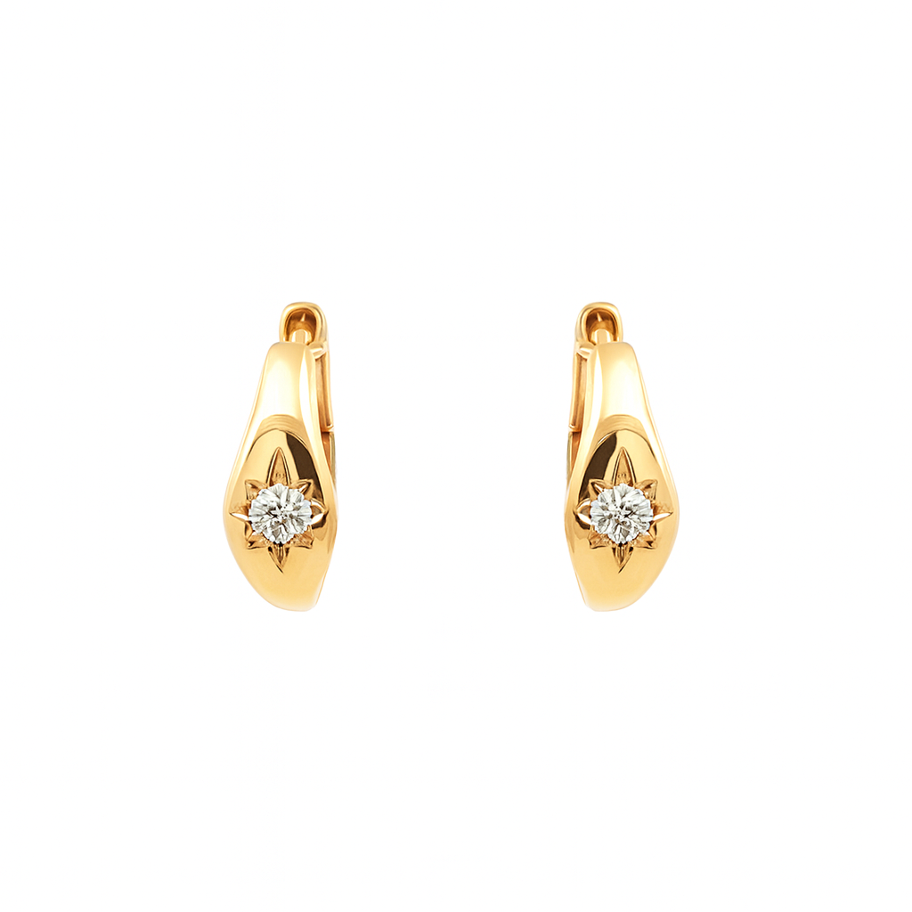 14ct Yellow Gold Diamond Huggies