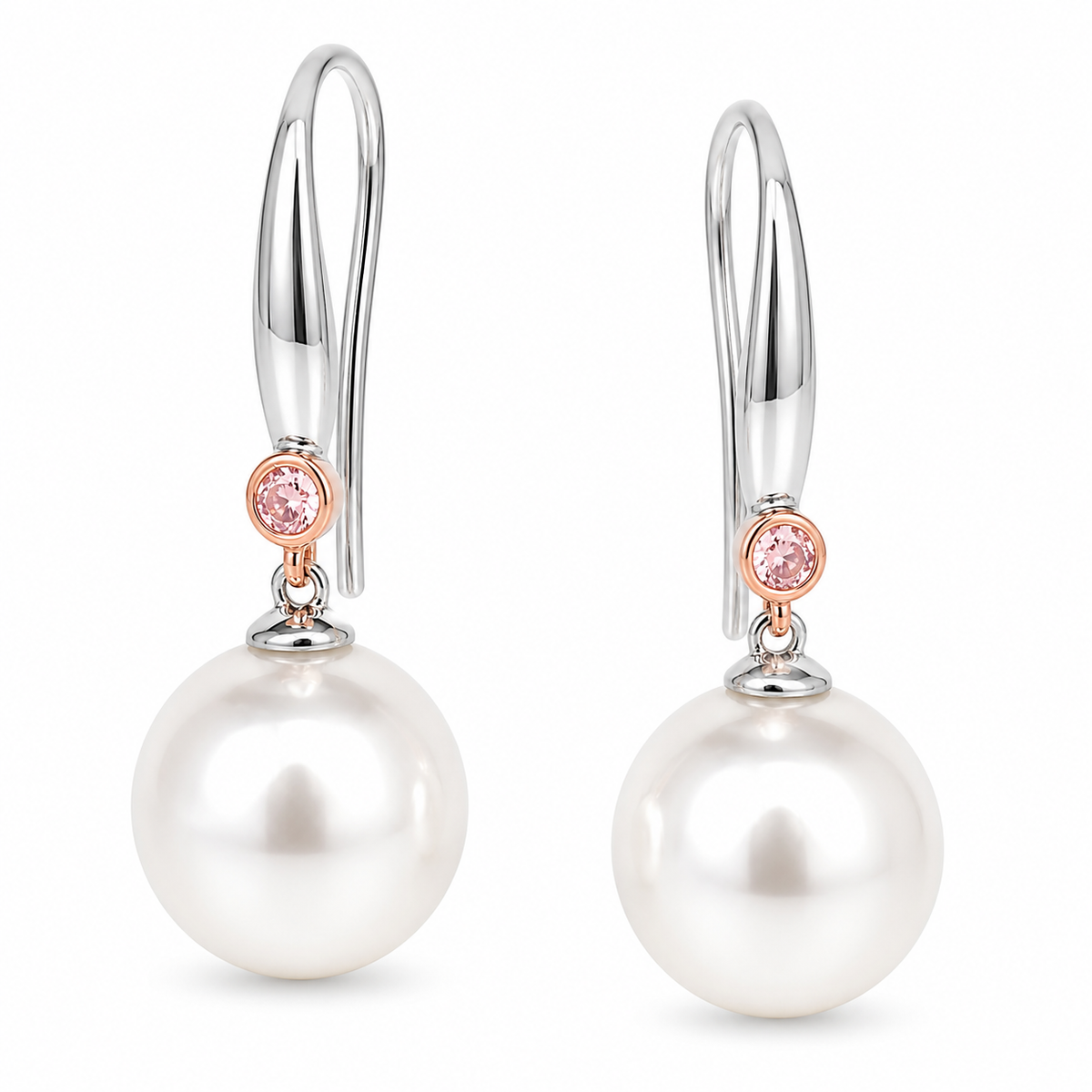 Pink Diamond Pearl Earring