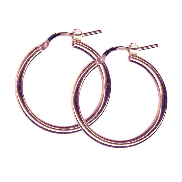 20mm Plain Gold Hoop Earrings - Markbridge Jewellers