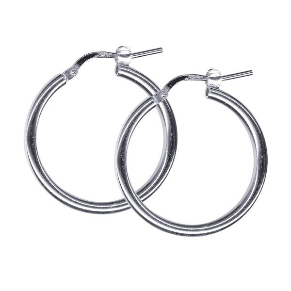 20mm Plain Gold Hoop Earrings - Markbridge Jewellers