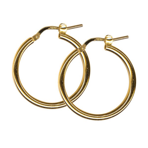 20mm Plain Gold Hoop Earrings - Markbridge Jewellers