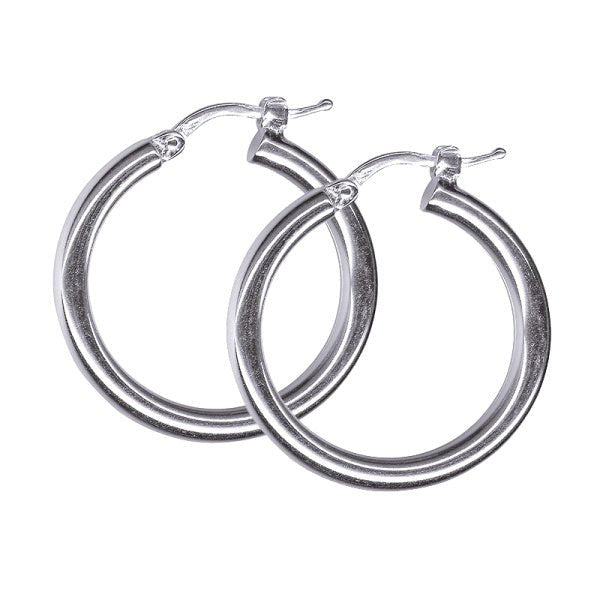 20mm Thick Plain Gold Hoop Earrings - Markbridge Jewellers