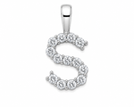 9ct White Gold 0.13ct Initial Diamond Pendants