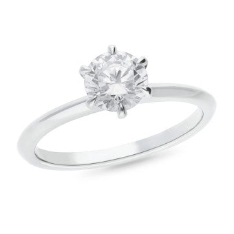 18ct White Gold 1.00ct Round Brilliant Cut Diamond Solitaire Engagement Ring
