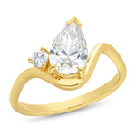 18ct Yellow Gold Pear & Brilliant Two Diamond Engagement Ring