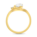 18ct Yellow Gold Pear & Brilliant Two Diamond Engagement Ring
