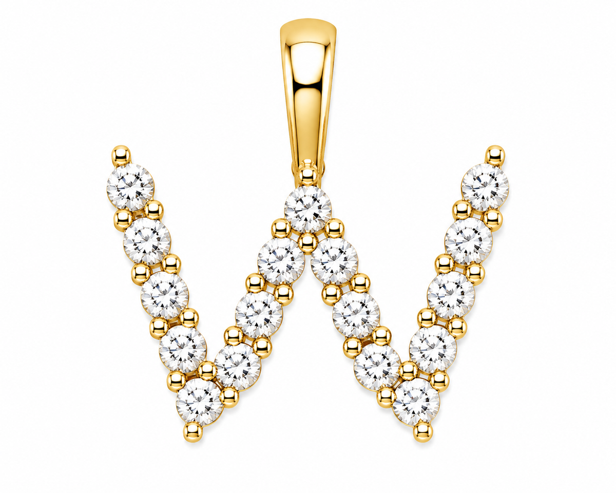 9ct Yellow Gold 0.13ct Initial Pendants