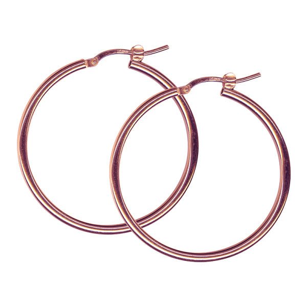 30mm Plain Gold Hoop Earrings - Markbridge Jewellers