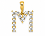 9ct Yellow Gold 0.13ct Initial Pendants