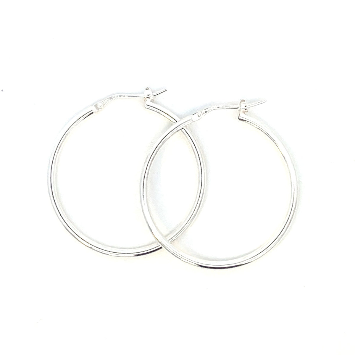 34mm Silver Hoop Earrings - Markbridge Jewellers