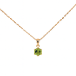 9ct Yellow Gold Peridot 6 Claw Pendant