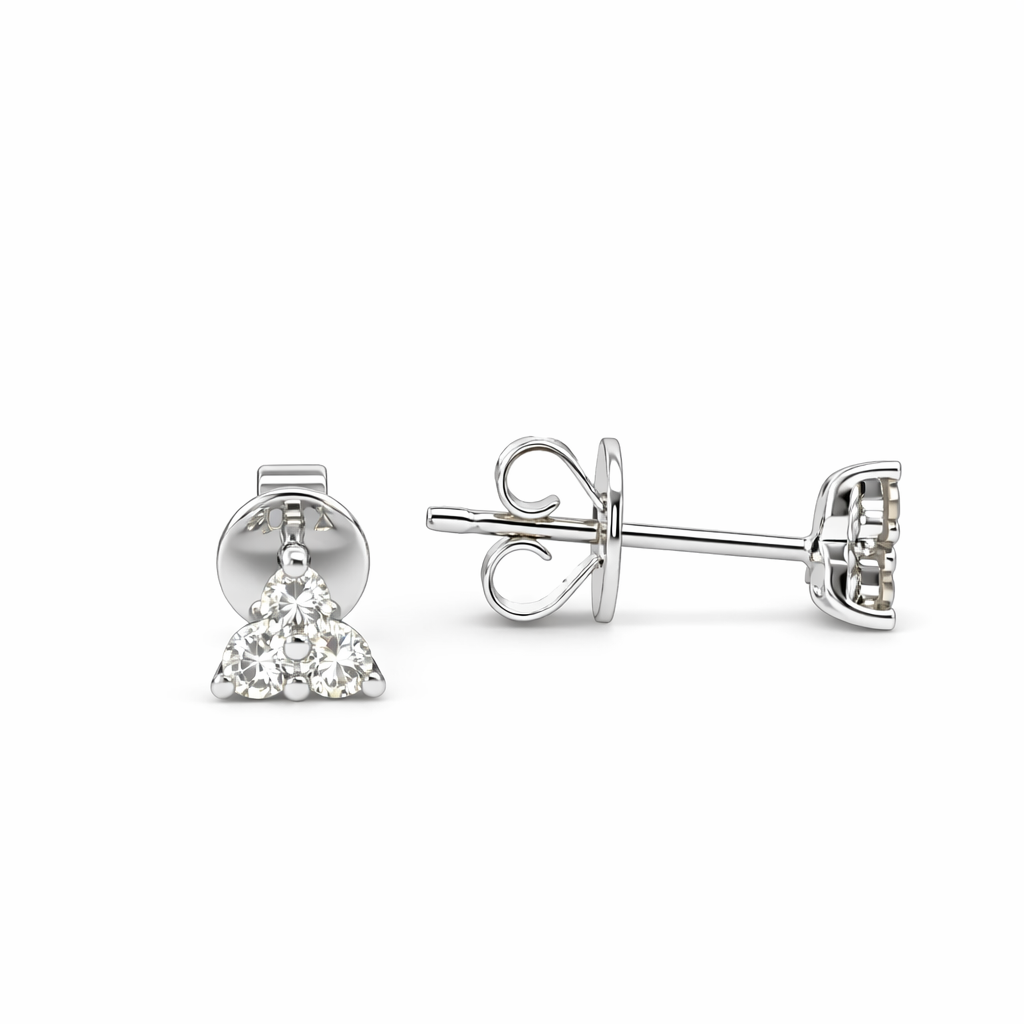 Diamond Trilogy Stud Earrings