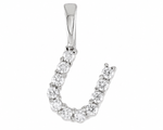 9ct White Gold 0.13ct Initial Diamond Pendants