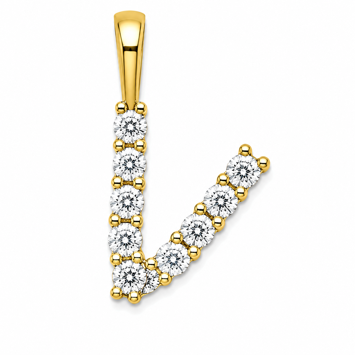 9ct Yellow Gold 0.13ct Initial Pendants