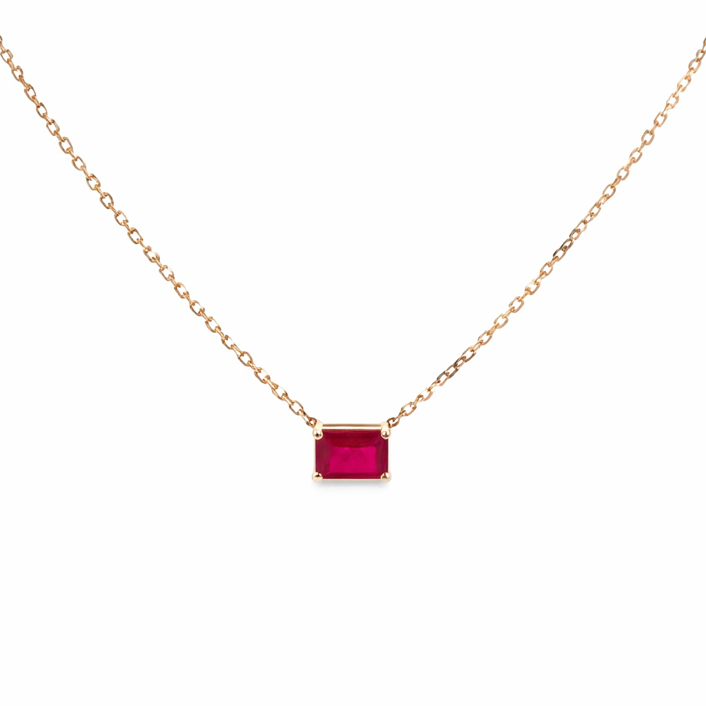 14ct Yellow Gold Natural Ruby Necklace