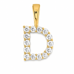 9ct Yellow Gold 0.13ct Initial Pendants